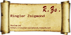 Ringler Zsigmond névjegykártya