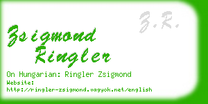 zsigmond ringler business card
